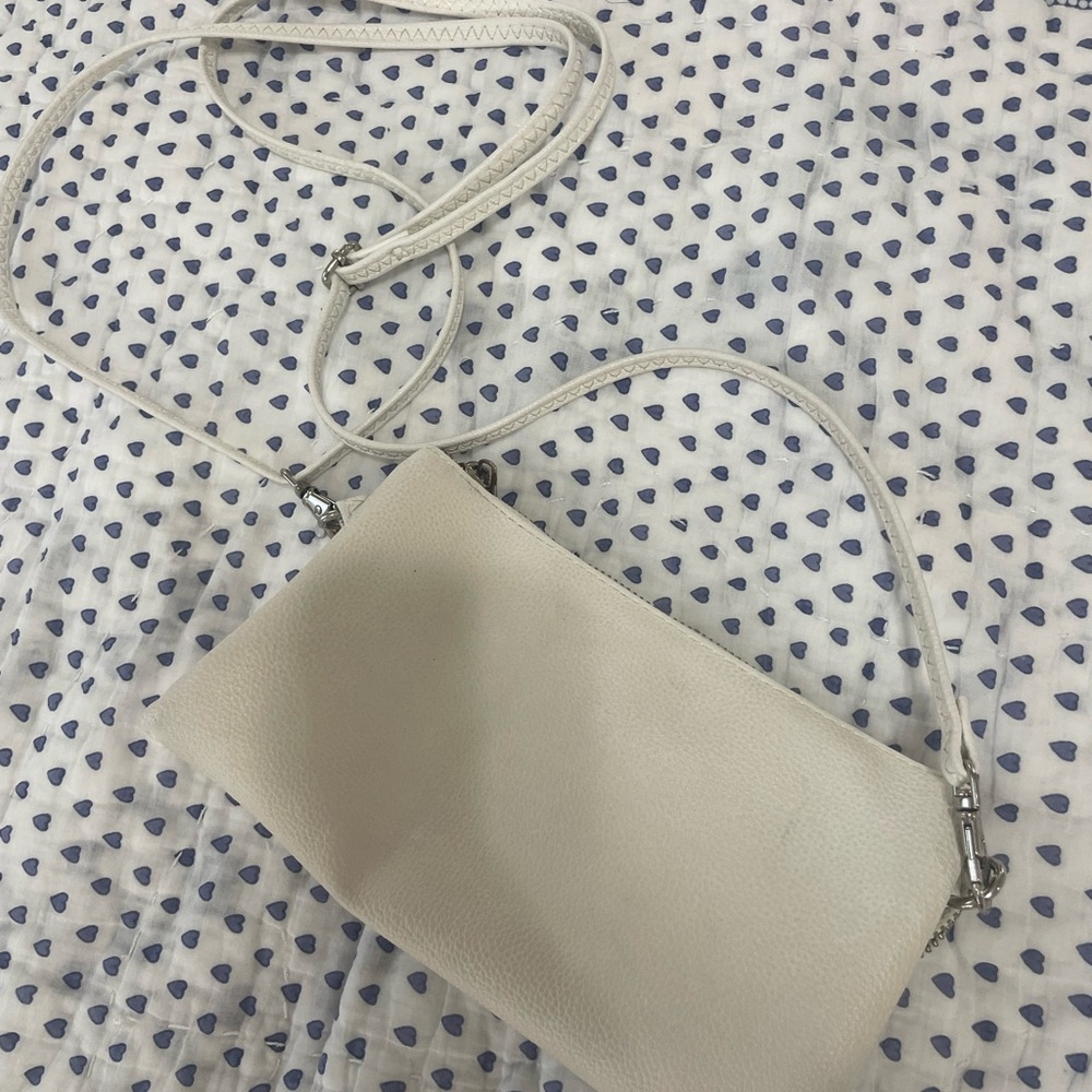 Cream purse with silver hardware